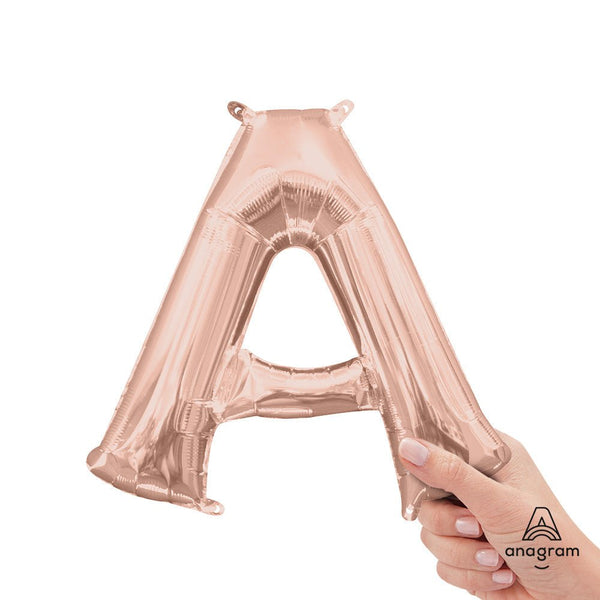 16 inch LETTER A - ANAGRAM - ROSE GOLD (AIR - FILL ONLY) - LA Balloons
