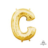 16 inch LETTER C - ANAGRAM - GOLD (AIR - FILL ONLY) - LA Balloons