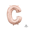 16 inch LETTER C - ANAGRAM - ROSE GOLD (AIR - FILL ONLY) - LA Balloons