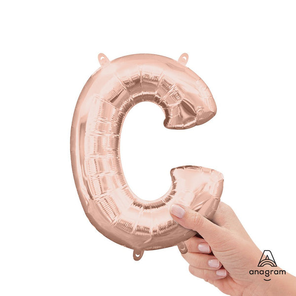 16 inch LETTER C - ANAGRAM - ROSE GOLD (AIR - FILL ONLY) - LA Balloons