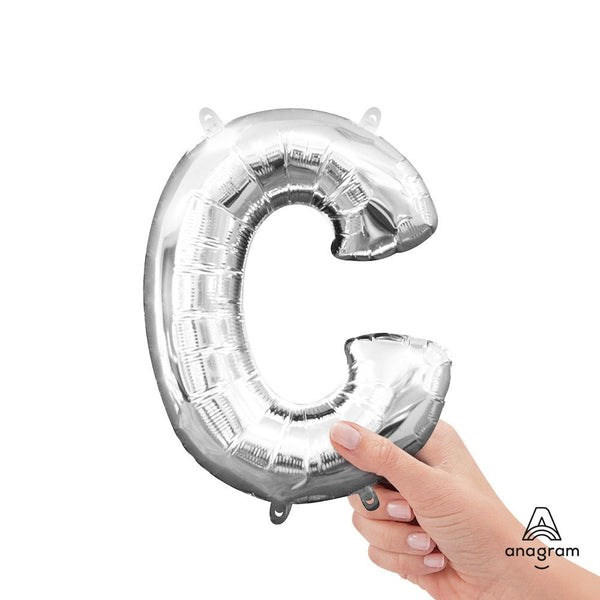 16 inch LETTER C - ANAGRAM - SILVER (AIR - FILL ONLY) - LA Balloons