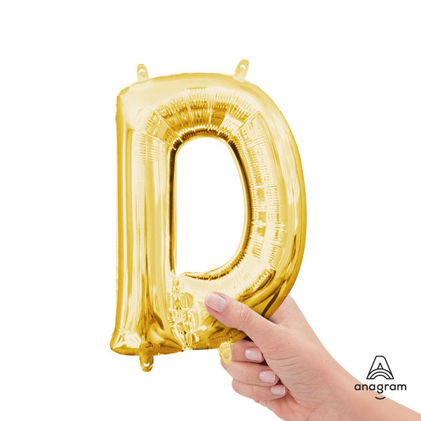 16 inch LETTER D - ANAGRAM - GOLD (AIR - FILL ONLY) - LA Balloons