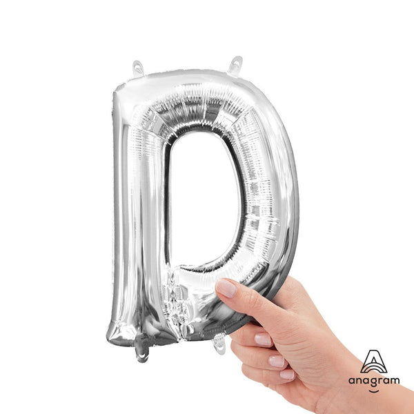 16 inch LETTER D - ANAGRAM - SILVER (AIR - FILL ONLY) - LA Balloons