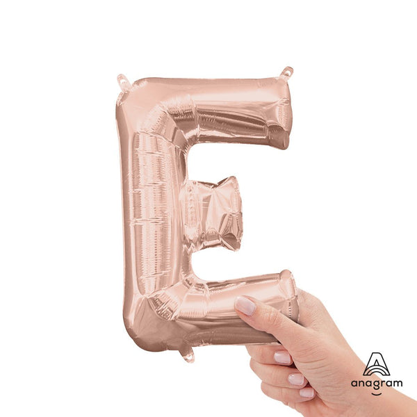 16 inch LETTER E - ANAGRAM - ROSE GOLD (AIR - FILL ONLY) - LA Balloons