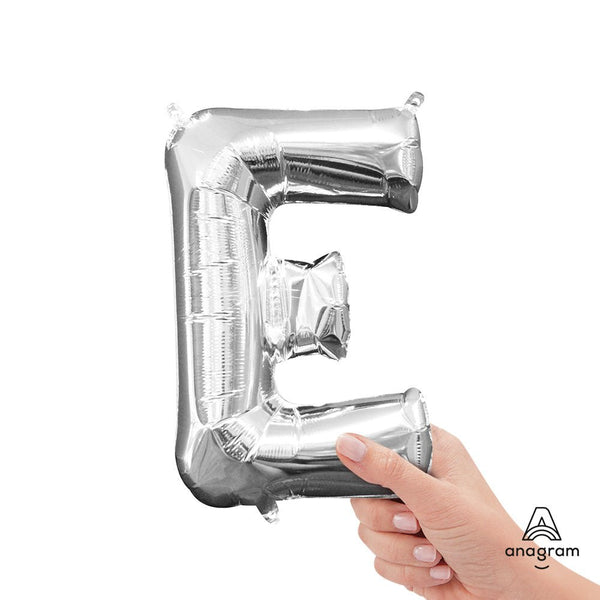 16 inch LETTER E - ANAGRAM - SILVER (AIR - FILL ONLY) - LA Balloons