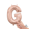 16 inch LETTER G - ANAGRAM - ROSE GOLD (AIR - FILL ONLY) - LA Balloons