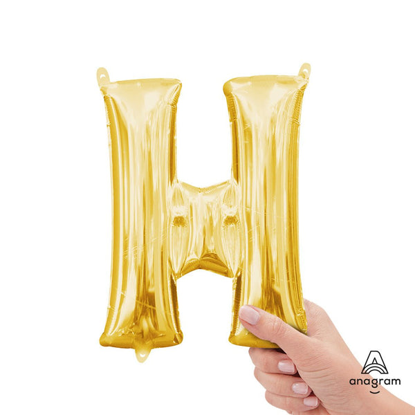 16 inch LETTER H - ANAGRAM - GOLD (AIR - FILL ONLY) - LA Balloons