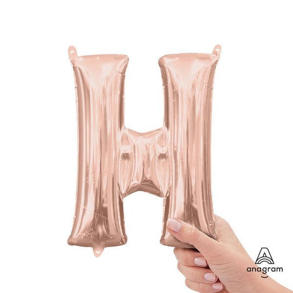 16 inch LETTER H - ANAGRAM - ROSE GOLD (AIR - FILL ONLY) - LA Balloons