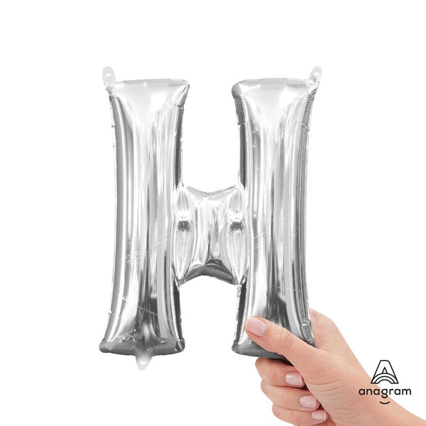 16 inch LETTER H - ANAGRAM - SILVER (AIR - FILL ONLY) - LA Balloons