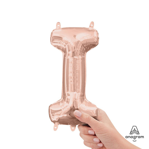 16 inch LETTER I - ANAGRAM - ROSE GOLD (AIR - FILL ONLY) - LA Balloons