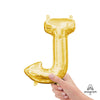 16 inch LETTER J - ANAGRAM - GOLD (AIR - FILL ONLY) - LA Balloons