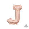 16 inch LETTER J - ANAGRAM - ROSE GOLD (AIR - FILL ONLY) - LA Balloons