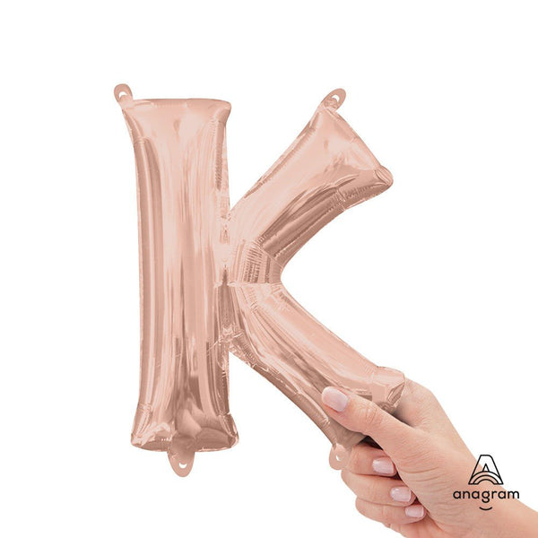 16 inch LETTER K - ANAGRAM - ROSE GOLD (AIR - FILL ONLY) - LA Balloons