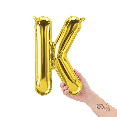 16 inch LETTER K - NORTHSTAR - GOLD (AIR-FILL ONLY)
