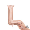 16 inch LETTER L - ANAGRAM - ROSE GOLD (AIR - FILL ONLY) - LA Balloons