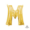 16 inch LETTER M - ANAGRAM - GOLD (AIR - FILL ONLY) - LA Balloons