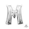 16 inch LETTER M - ANAGRAM - SILVER (AIR - FILL ONLY) - LA Balloons