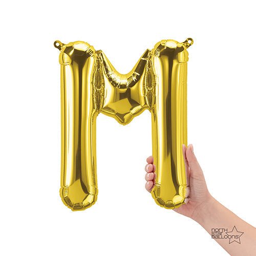 16 inch LETTER M - NORTHSTAR - GOLD (AIR-FILL ONLY)