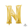 16 inch LETTER N - ANAGRAM - GOLD (AIR - FILL ONLY) - LA Balloons