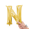 16 inch LETTER N - ANAGRAM - GOLD (AIR - FILL ONLY) - LA Balloons