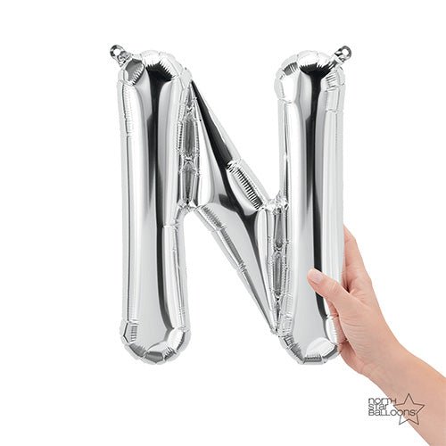 16 inch LETTER N - NORTHSTAR - SILVER (AIR-FILL ONLY)