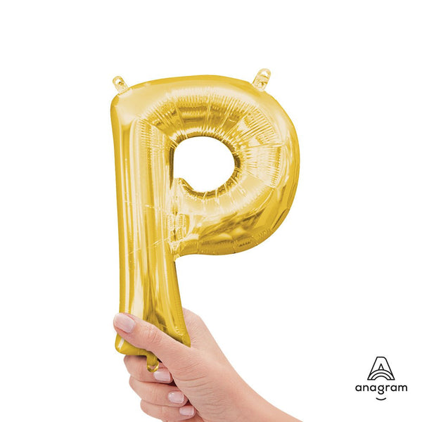 16 inch LETTER P - ANAGRAM - GOLD (AIR - FILL ONLY) - LA Balloons
