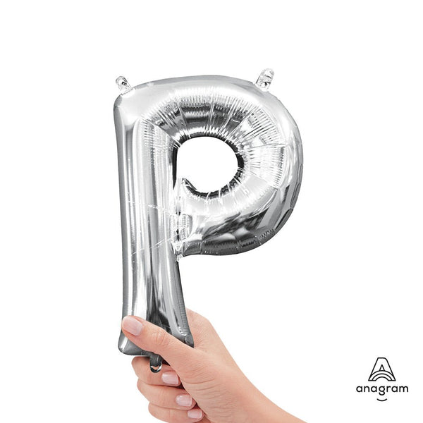 16 inch LETTER P - ANAGRAM - SILVER (AIR - FILL ONLY) - LA Balloons