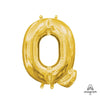 16 inch LETTER Q - ANAGRAM - GOLD (AIR - FILL ONLY) - LA Balloons