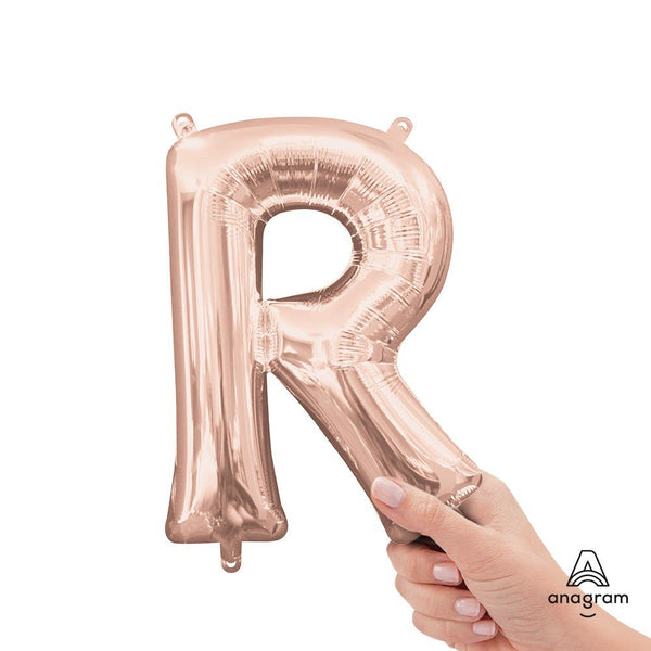 16 inch LETTER R - ANAGRAM - ROSE GOLD (AIR - FILL ONLY) - LA Balloons