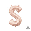 16 inch LETTER S - ANAGRAM - ROSE GOLD (AIR - FILL ONLY) - LA Balloons