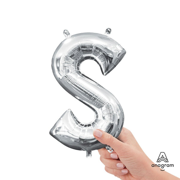 16 inch LETTER S - ANAGRAM - SILVER (AIR - FILL ONLY) - LA Balloons