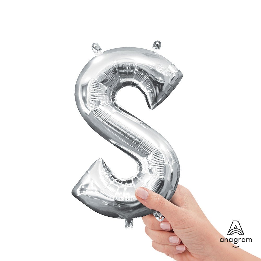 16 inch LETTER S - ANAGRAM - SILVER (AIR-FILL ONLY)