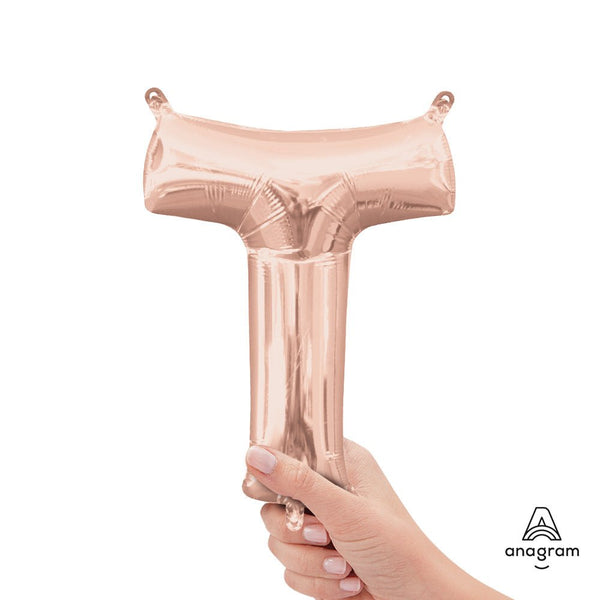16 inch LETTER T - ANAGRAM - ROSE GOLD (AIR - FILL ONLY) - LA Balloons