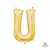 16 inch LETTER U - ANAGRAM - GOLD (AIR - FILL ONLY) - LA Balloons