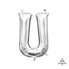16 inch LETTER U - ANAGRAM - SILVER (AIR - FILL ONLY) - LA Balloons