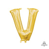 16 inch LETTER V - ANAGRAM - GOLD (AIR - FILL ONLY) - LA Balloons