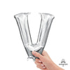 16 inch LETTER V - ANAGRAM - SILVER (AIR - FILL ONLY) - LA Balloons