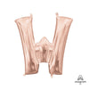16 inch LETTER W - ANAGRAM - ROSE GOLD (AIR - FILL ONLY) - LA Balloons