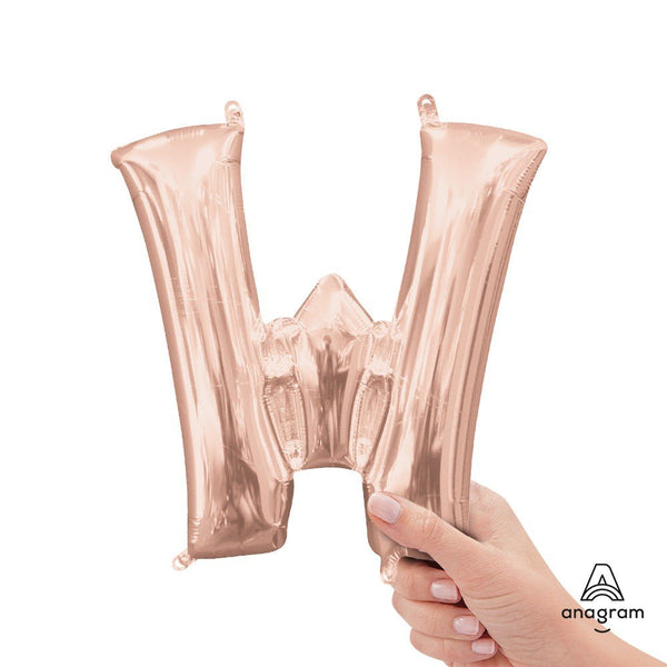 16 inch LETTER W - ANAGRAM - ROSE GOLD (AIR - FILL ONLY) - LA Balloons
