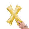 16 inch LETTER X - ANAGRAM - GOLD (AIR - FILL ONLY) - LA Balloons