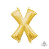 16 inch LETTER X - ANAGRAM - GOLD (AIR - FILL ONLY) - LA Balloons