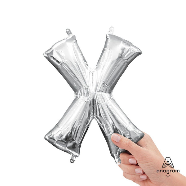 16 inch LETTER X - ANAGRAM - SILVER (AIR - FILL ONLY) - LA Balloons