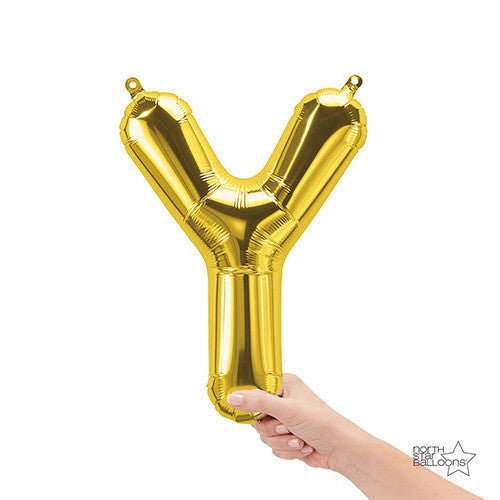 16 inch LETTER Y - NORTHSTAR - GOLD (AIR - FILL ONLY) - LA Balloons
