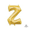 16 inch LETTER Z - ANAGRAM - GOLD (AIR - FILL ONLY) - LA Balloons