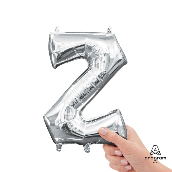16 inch LETTER Z - ANAGRAM - SILVER (AIR - FILL ONLY) - LA Balloons