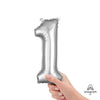 16 inch NUMBER 1 - ANAGRAM - SILVER (AIR - FILL ONLY) - LA Balloons