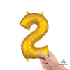 16 inch NUMBER 2 - ANAGRAM - GOLD (AIR - FILL ONLY) - LA Balloons