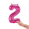 16 inch NUMBER 2 - NORTHSTAR - MAGENTA (AIR - FILL ONLY) - LA Balloons