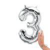 16 inch NUMBER 3 - NORTHSTAR - SILVER (AIR - FILL ONLY) - LA Balloons