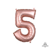 16 inch NUMBER 5 - ANAGRAM - ROSE GOLD (AIR - FILL ONLY) - LA Balloons
